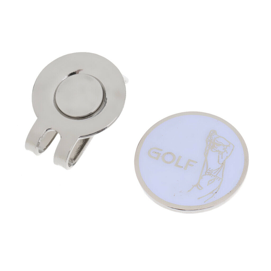 Sturdy Golfer Magnetic Hat Clip Golf Ball Marker for Golf   Visor, White