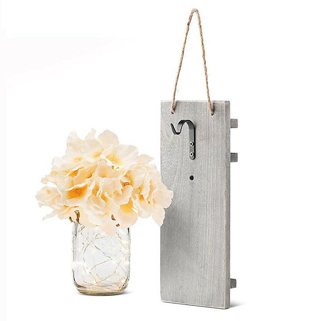 2Pcs Rustic Mason Jar Wall Sconce Fairy Light 20LEDs Remote Control Flower