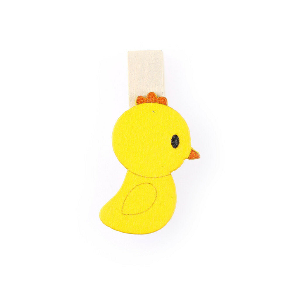 Yellow Duck Chicken Cartoon Wood Clip Photo Paper Pegs Clothespin Cra.l8