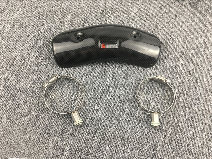 Motorcycle Exhaust Middle Link Pipe Real Carbon Fiber Muffler Heat Shield Cover