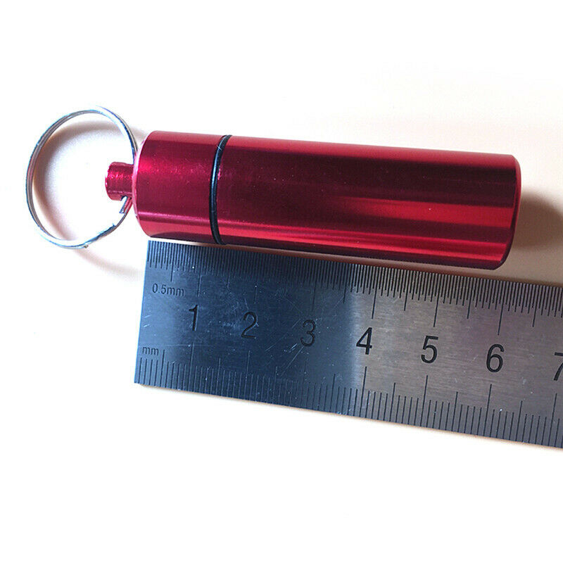 Waterproof Survival Match Pill Box Case Bottle Bait Holder Keychain ContaineDEAU