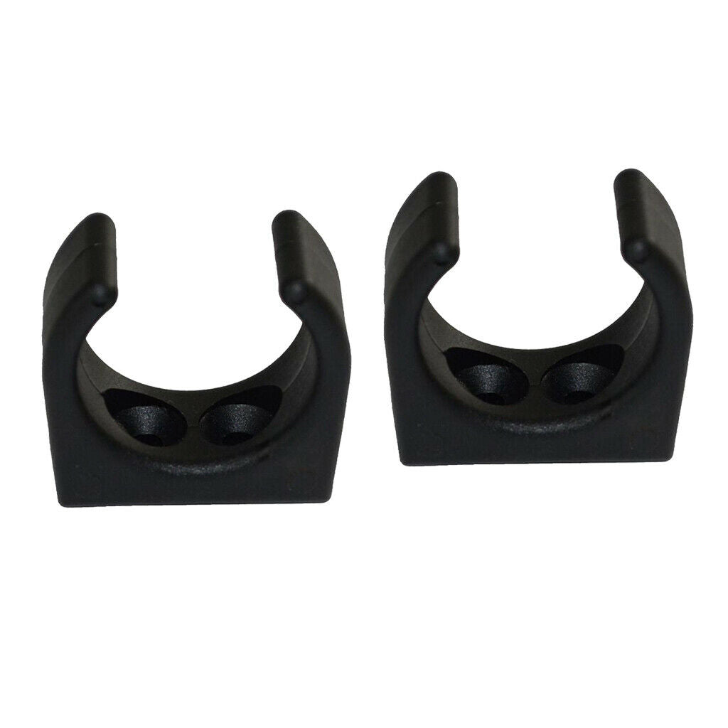 2x 1-1/4in Nylon Plastic Clips Paddle Pole Holder Stowing Brackets Black