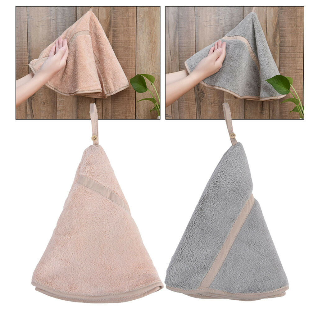 Bathroom Wipe Towels Thicken Washcloth Hanky Water Absorbing Dia. 50cm 2lots