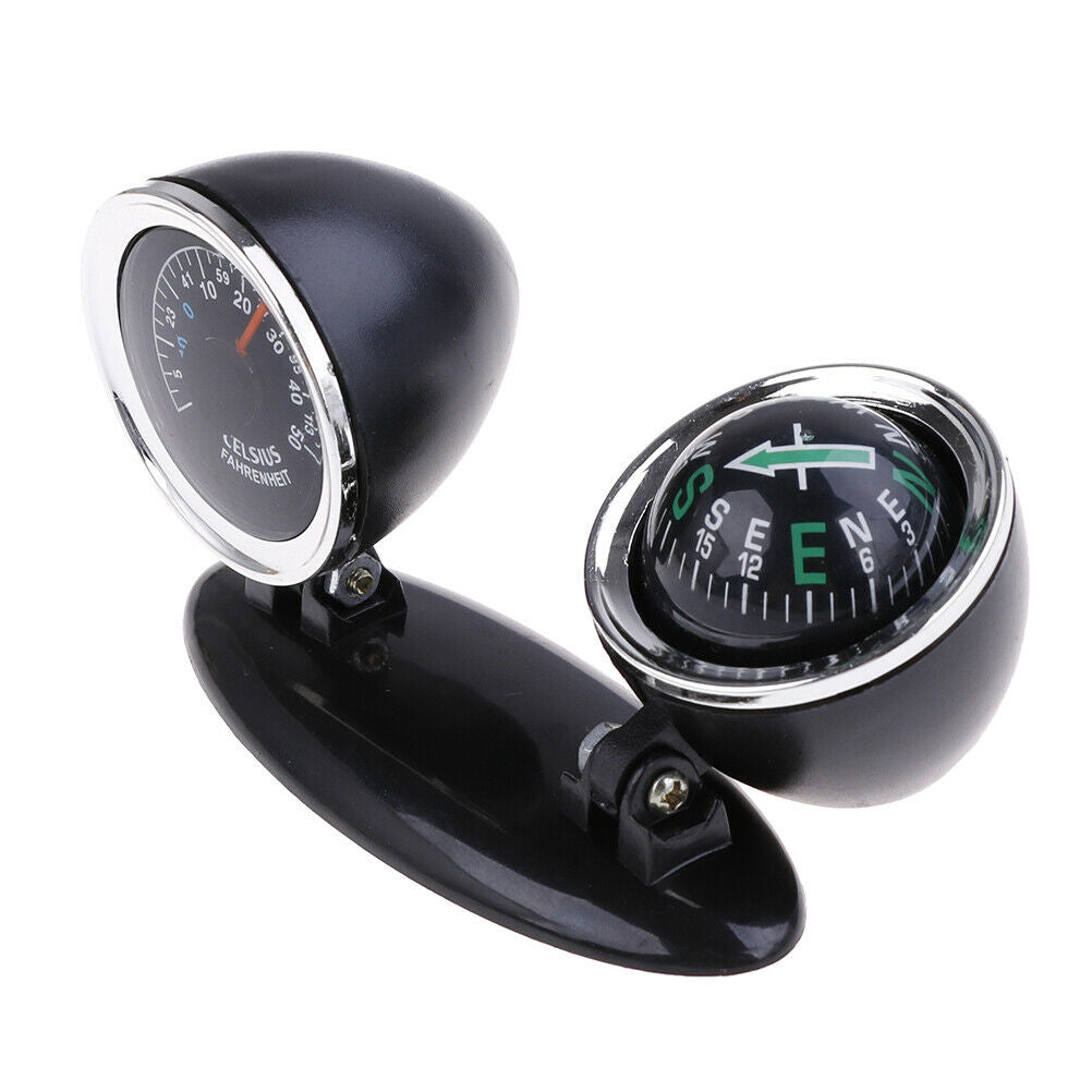 2 in 1 Guide Ball Car Compass Thermometer Car Ornaments Direction Dashboa.l8