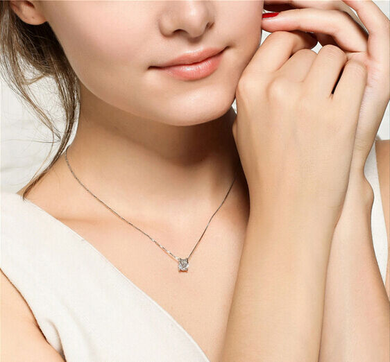 Elegant Women LadyCrystal Zircon Pendant Chain Statement  Necklace Jewelry