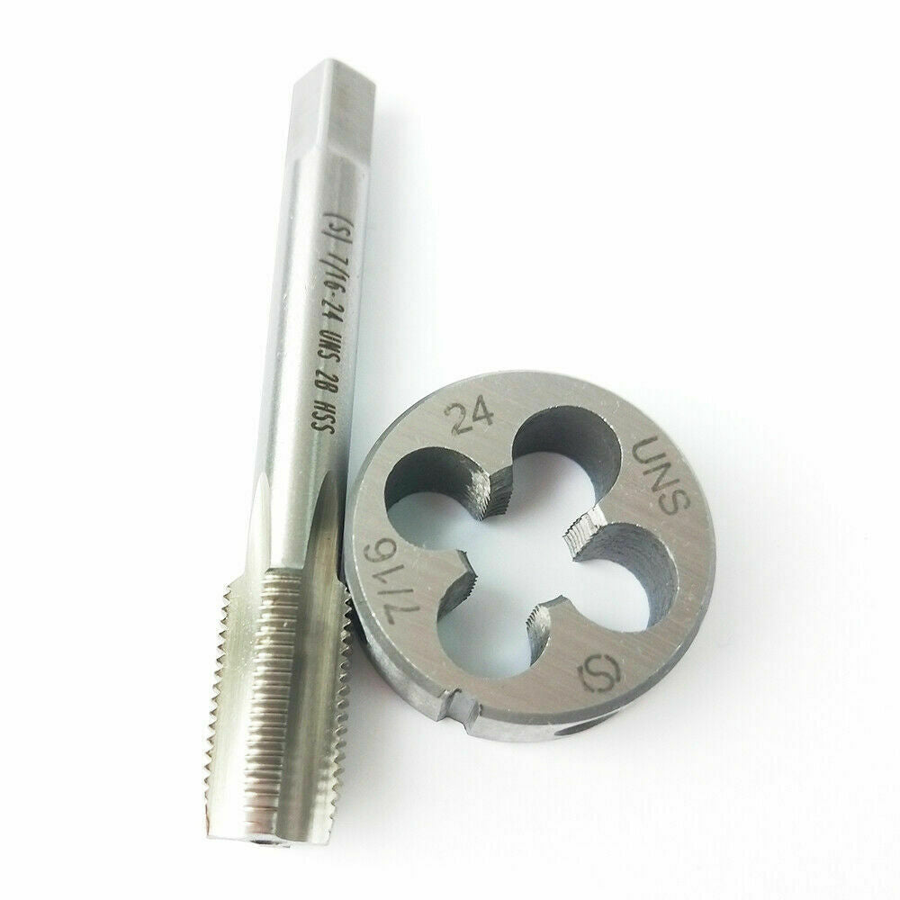 1pcs 7/16-24 tap + 1pcs 7/16-24 die UNS British US made right hand taper and die