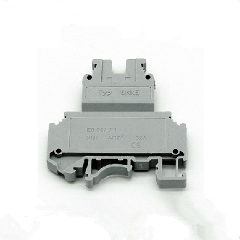25PCS Double-level Terminal Block Fit for Wire 4mm2(28-10AWG) 600V 32A DIN Rail