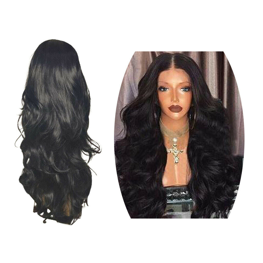 Long Full Wavy Front Wig Curly Wigs for White Black Women Synthetic Long Curly