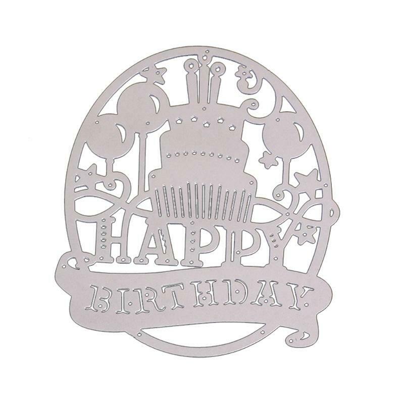 Happy Birthday Cake Metal Cutting Dies Stencil DIY Scrapbook Album Paper Card