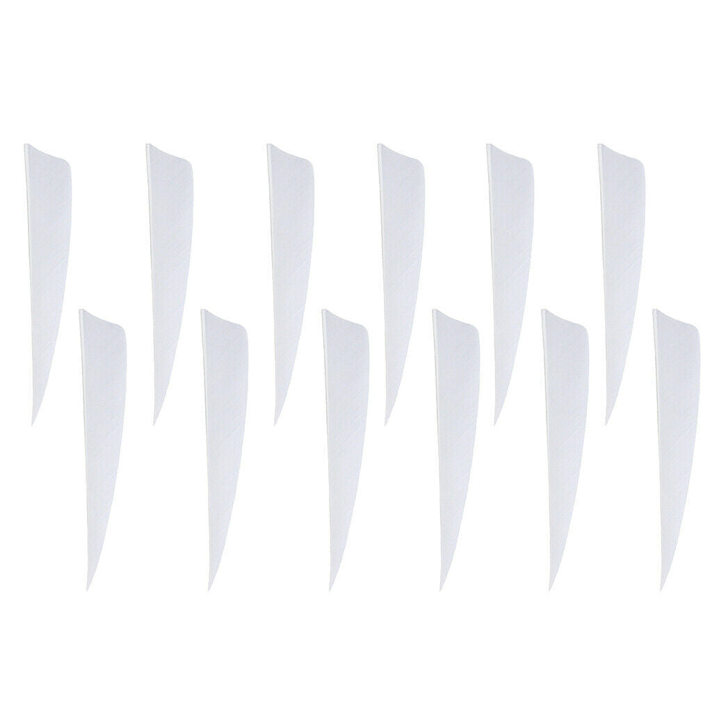 12Pcs 3 inch Feather Arrow Vane Fletchings for DIY Arrow Archery Bow White