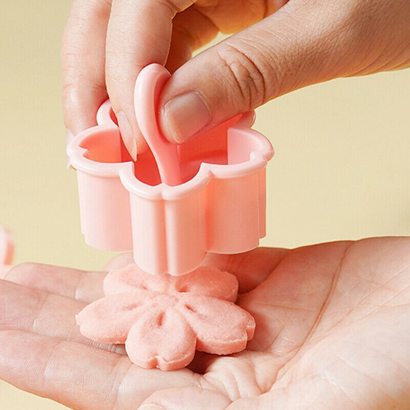 5pcs/set Sakura Cookie Mold Stamp Biscuit Mold Cutter Pink Fondant Baking T Wn