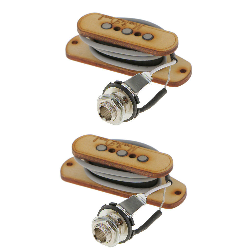 2pcs 3 String Cigar Box Guitar Pickup + Input   Pre-Wired Piezo Amplifier