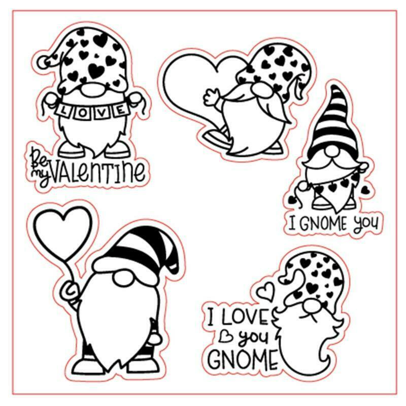 Heart Gnome Silicone Clear Seal Stamp DIY Scrapbooking Embossing Photo Album