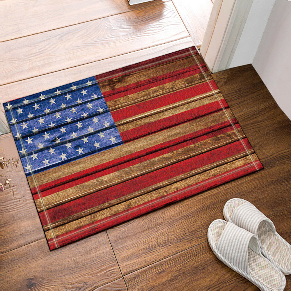 American Flag Bath Rug Non-Slip Floor Outdoor Indoor Front Door Mat