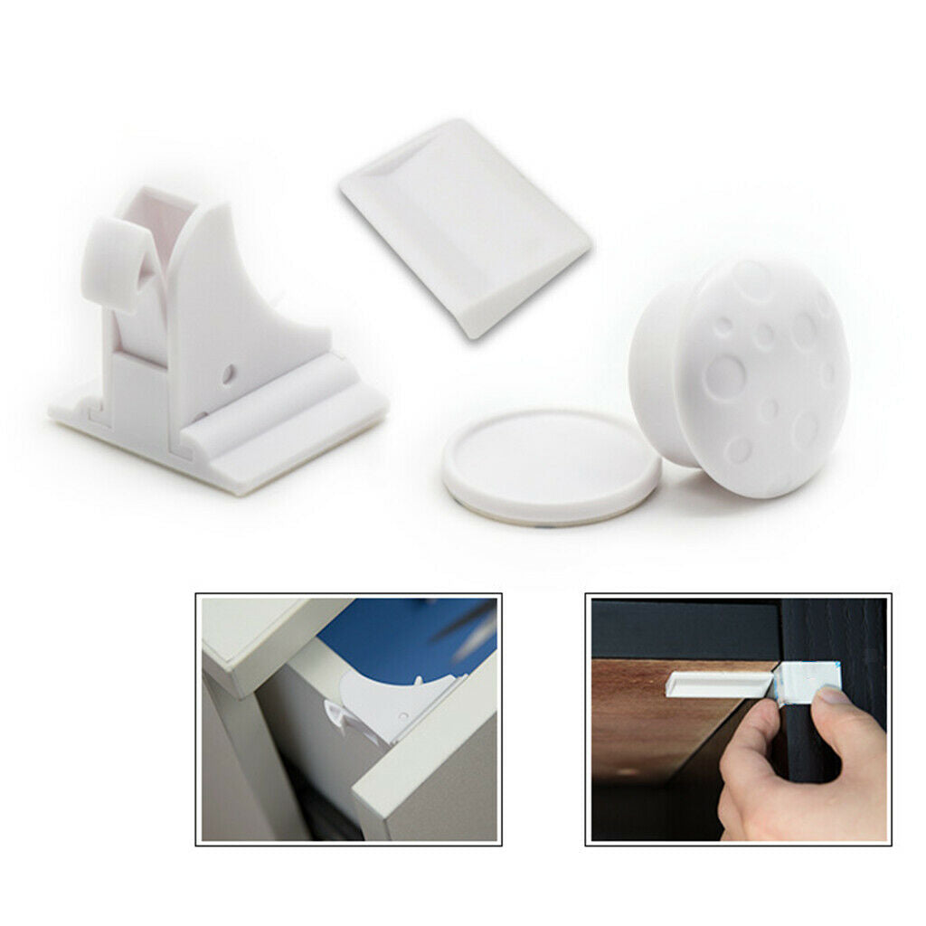 4x Baby Kids Safety Hidden Magnetic Cabinet Locks Drawer Lock for Cabinet
