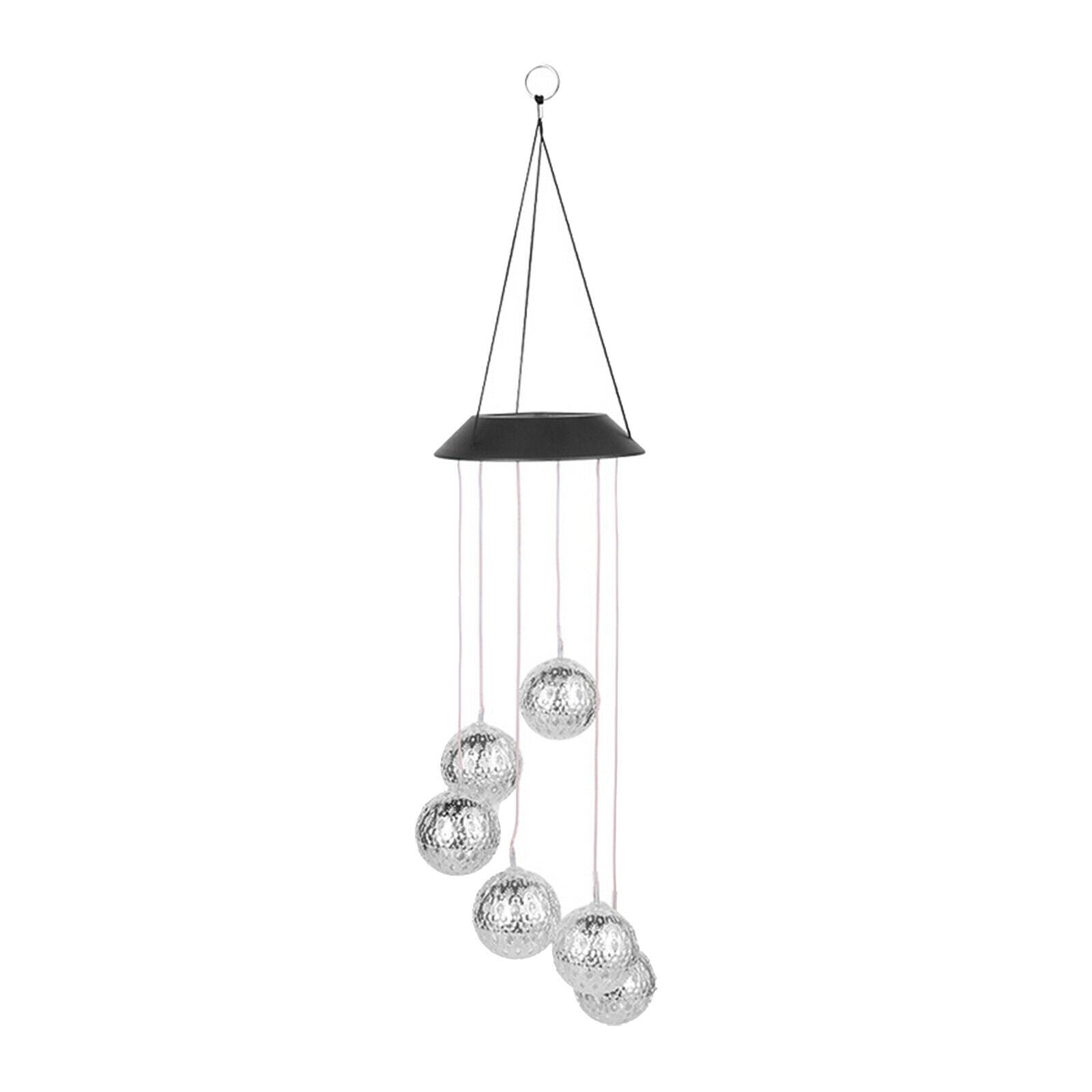 Crystal Ball Wind Chimes Changing Colors Christmas Hanging for Garden Home White