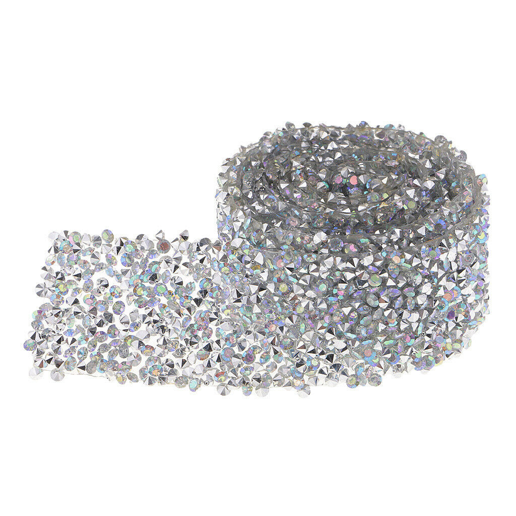1 Yard Crystal Rhinestone Beaded Applique Trim Iron on Bridal Costume Crafts