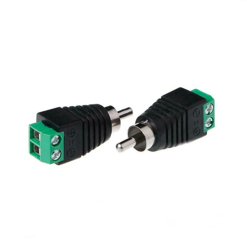 3 Pcs RCA Male Plug to AV Terminal Connector Video AV Balun 2 Screw