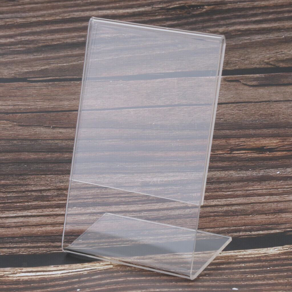 New Table Top Desk Photo Frame Storage Poster Card Stamp 3" Picture Acrylic PMMA