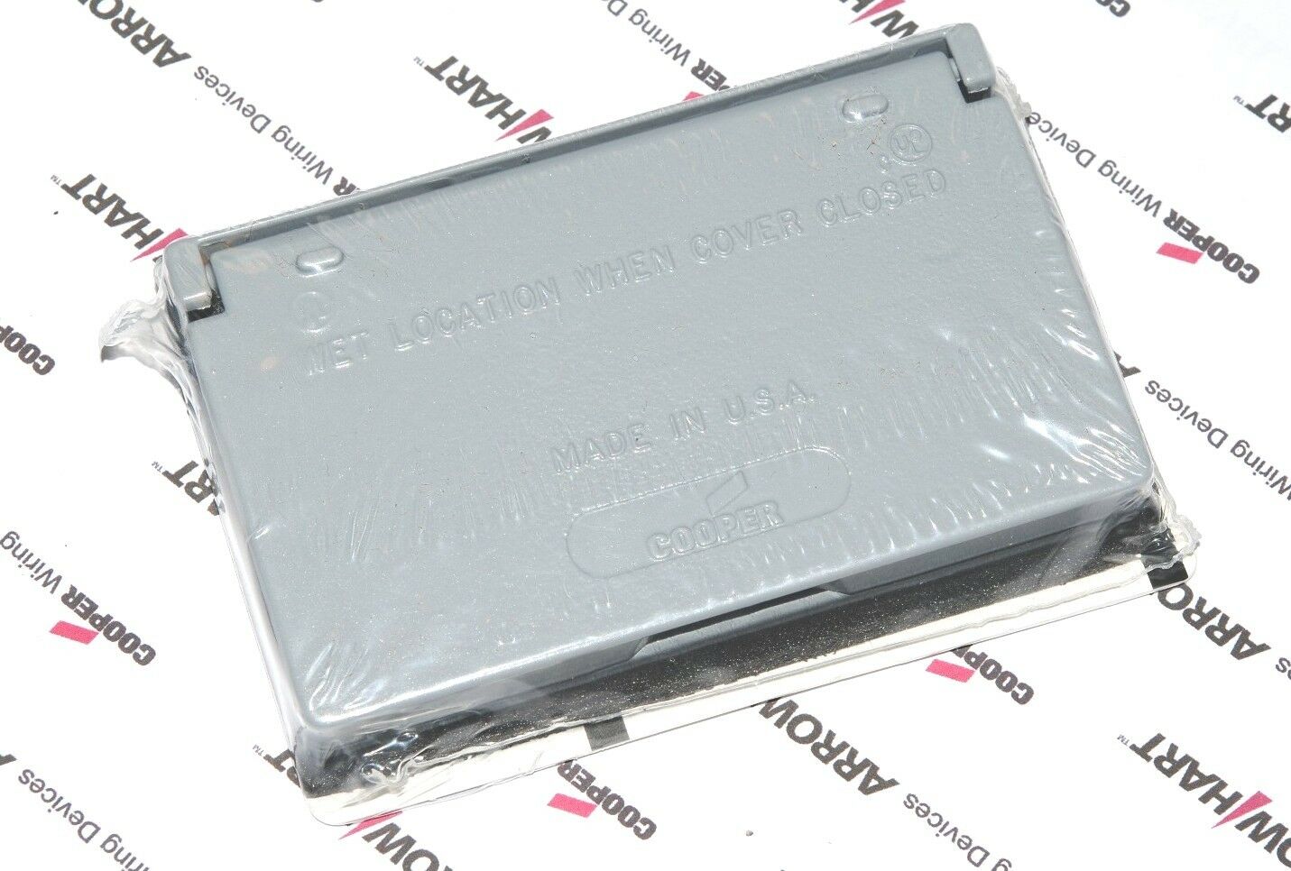 1pcs-COOPER S1966 GFCI/Decorator Receptacle Horizontal Metal Weatherproof Cover