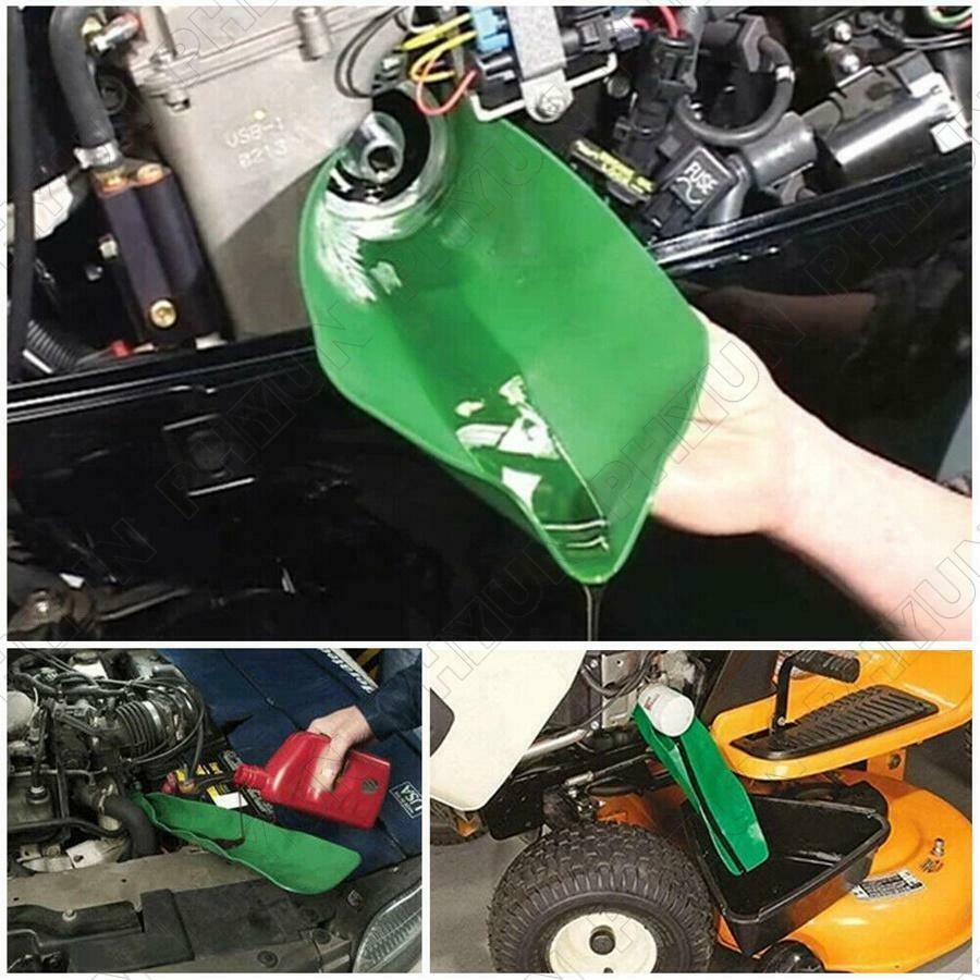 Universal Flexible Oil Draining Funnel Tool Drainage Tool Green Funnel Type 1x