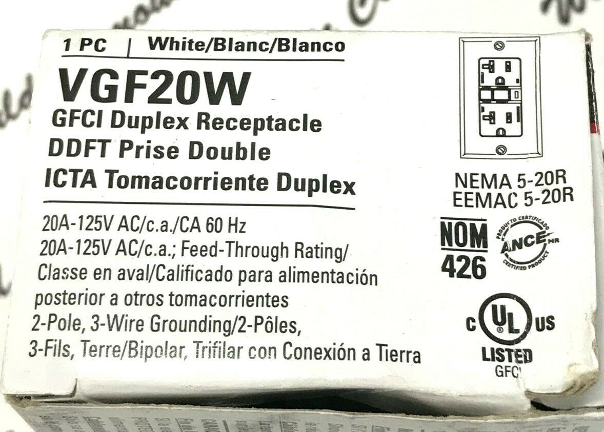 1pcs - COOPER VGF20W GFCI Duplex receptacle 20A-125V NEMA5-20R