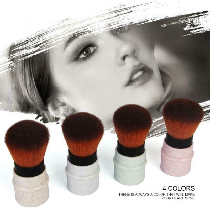 Marble Texture Stretch Powder Concealer Blush Blending Brush Pink+Blue