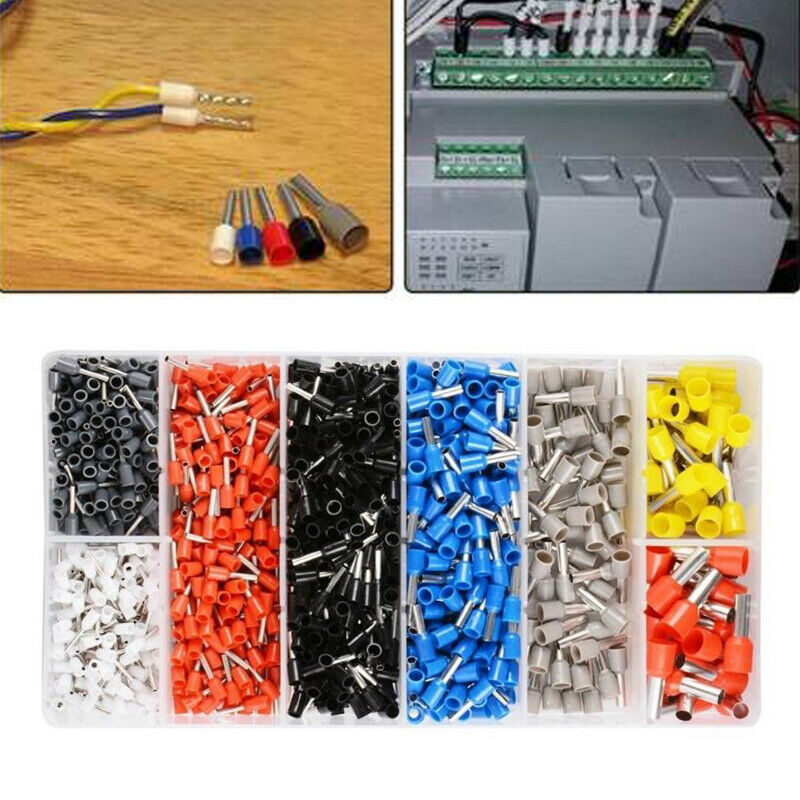 1200X Assorted Crimp Terminals Insulated Electrical Wiring Connector Copper+PVC