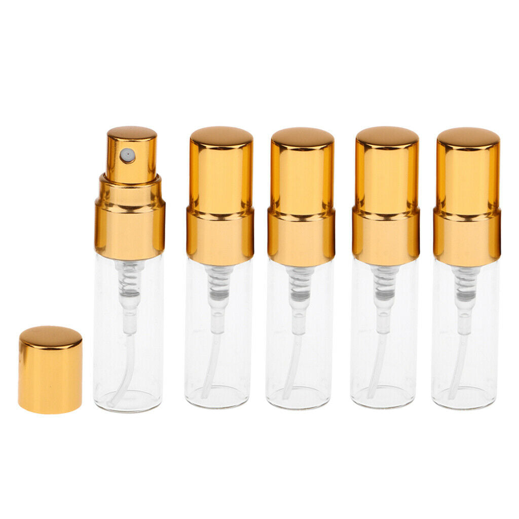 15 Pack 3ML Portable Glass Perfume Empty Bottles, Refillable Pump Dispenser for