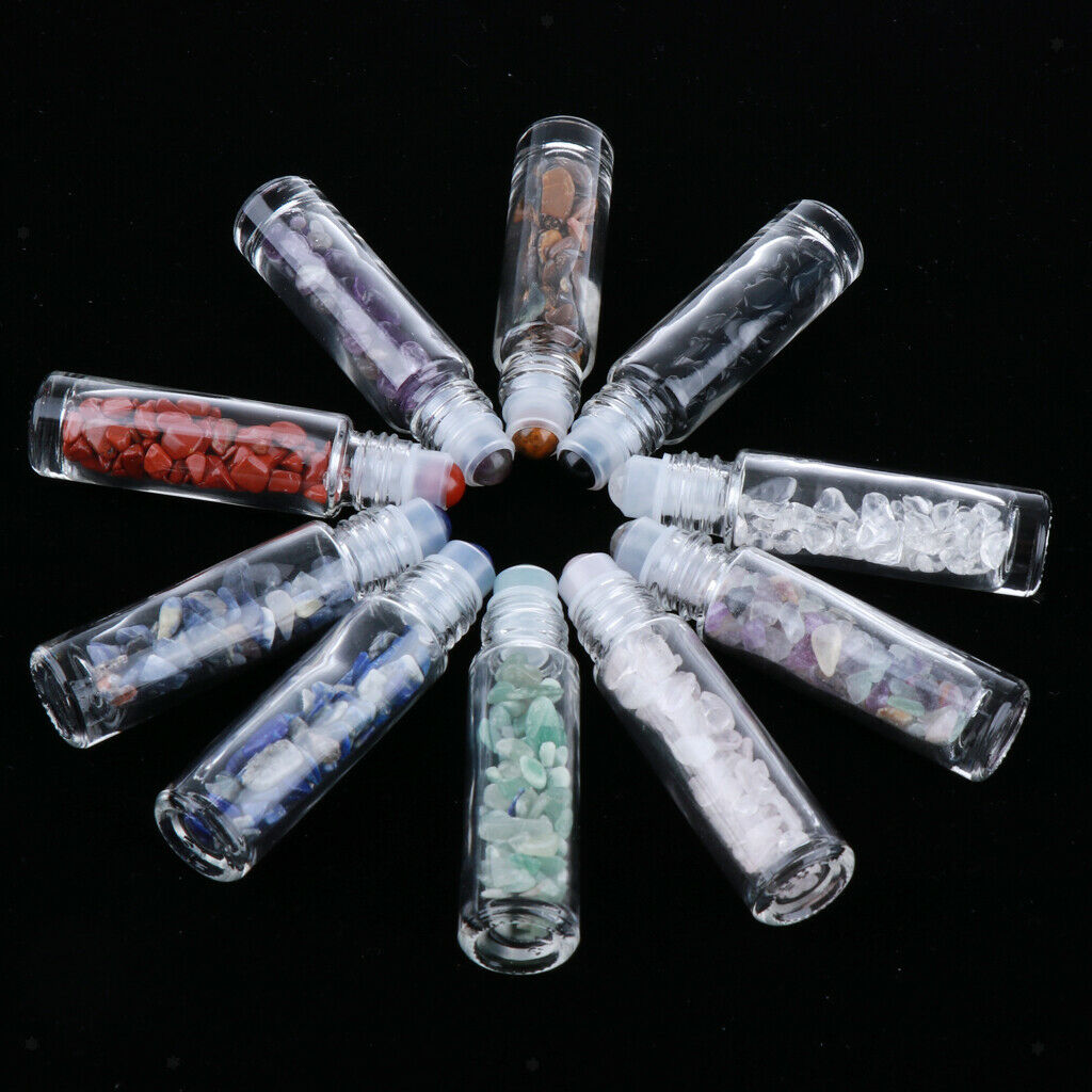 20 Pieces 10ml Glass Ball Bottles with Stone Beads
