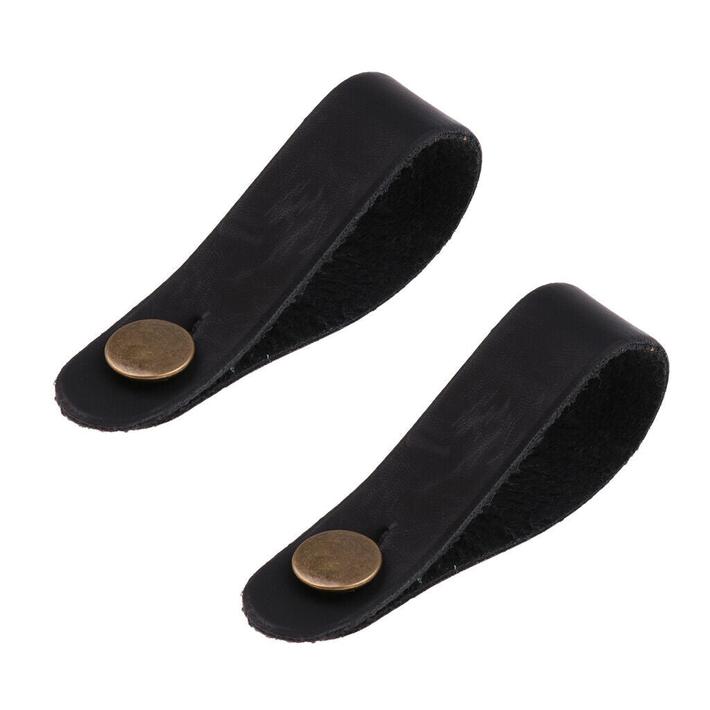 2x Guitar Headstock Straps Button Hook for Acoustic Folk Guitar Parts Black