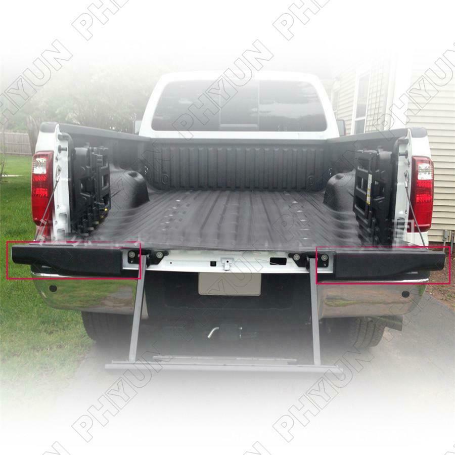 For Ford F-250 F-350 Left Right Side Flex Step Tailgate Moulding Trim Cap Black