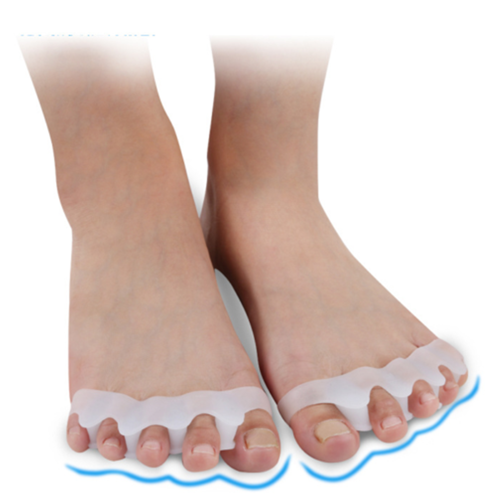 2X Silicone Gel Toe Spacer Separator Straightener Spreader Bunion Pain Relief ~