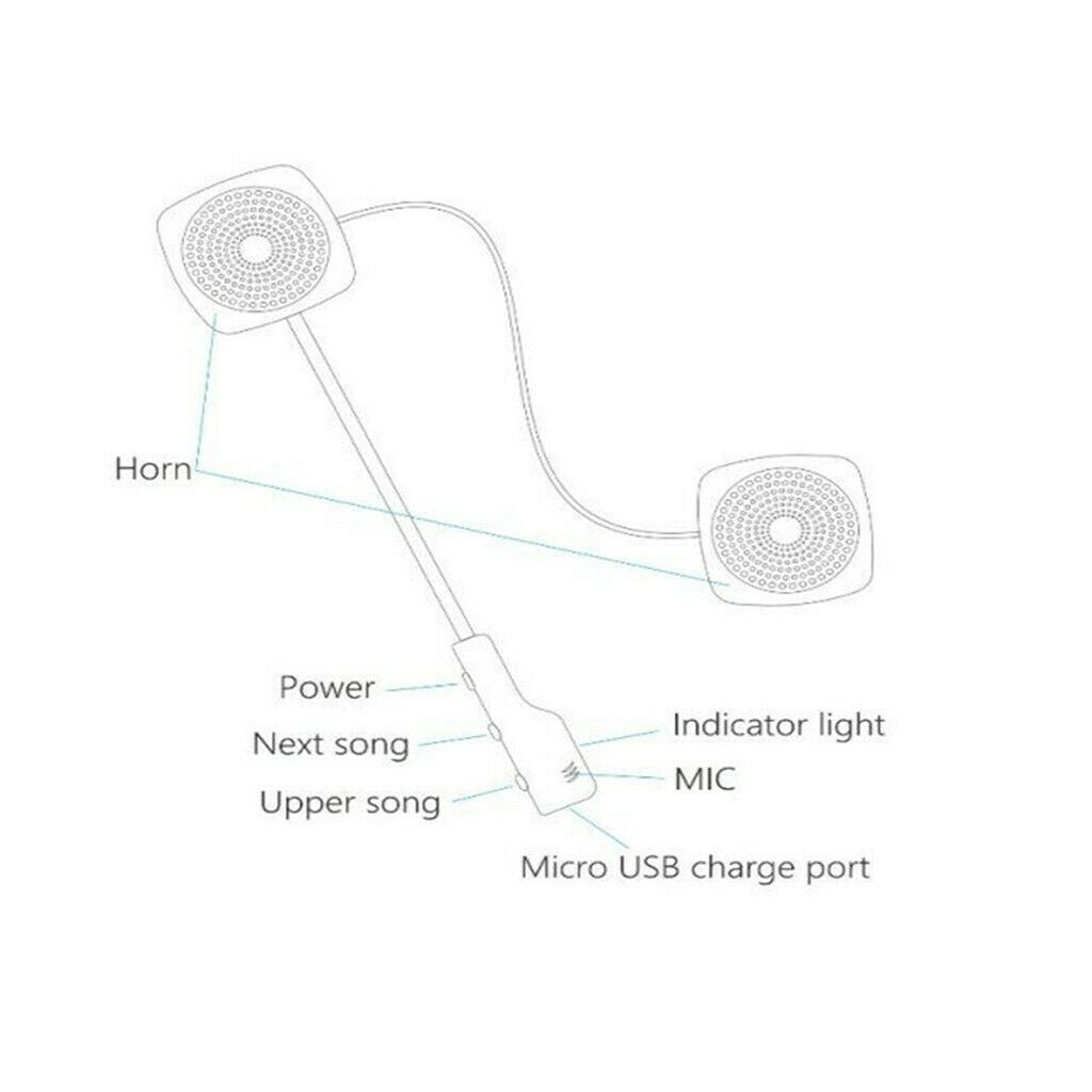 BT5.0 Motorcycle Intercom  Bluetooth Headset Wireless  Headphone