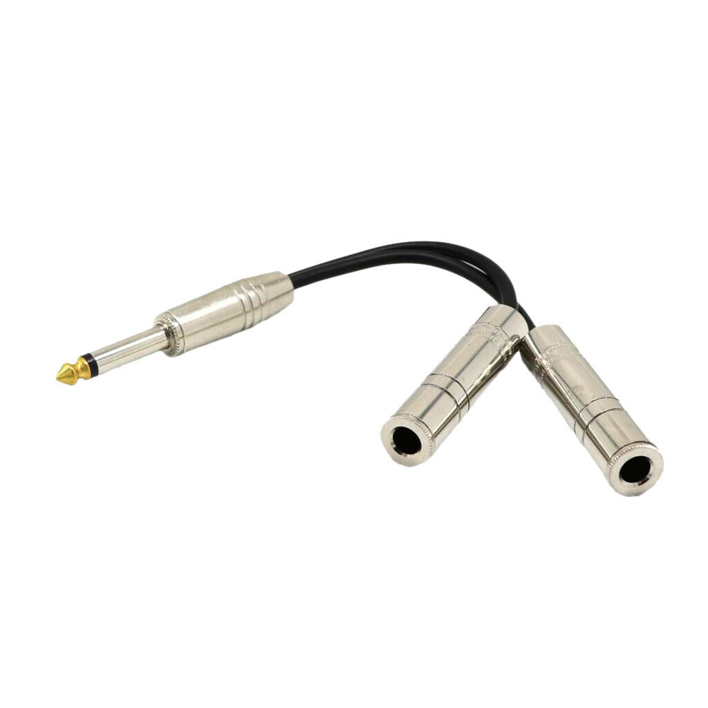 6.35mm Mono Plug / Male to Dual 1/4'' 6.35mm Jack /Female Splitter Adapter