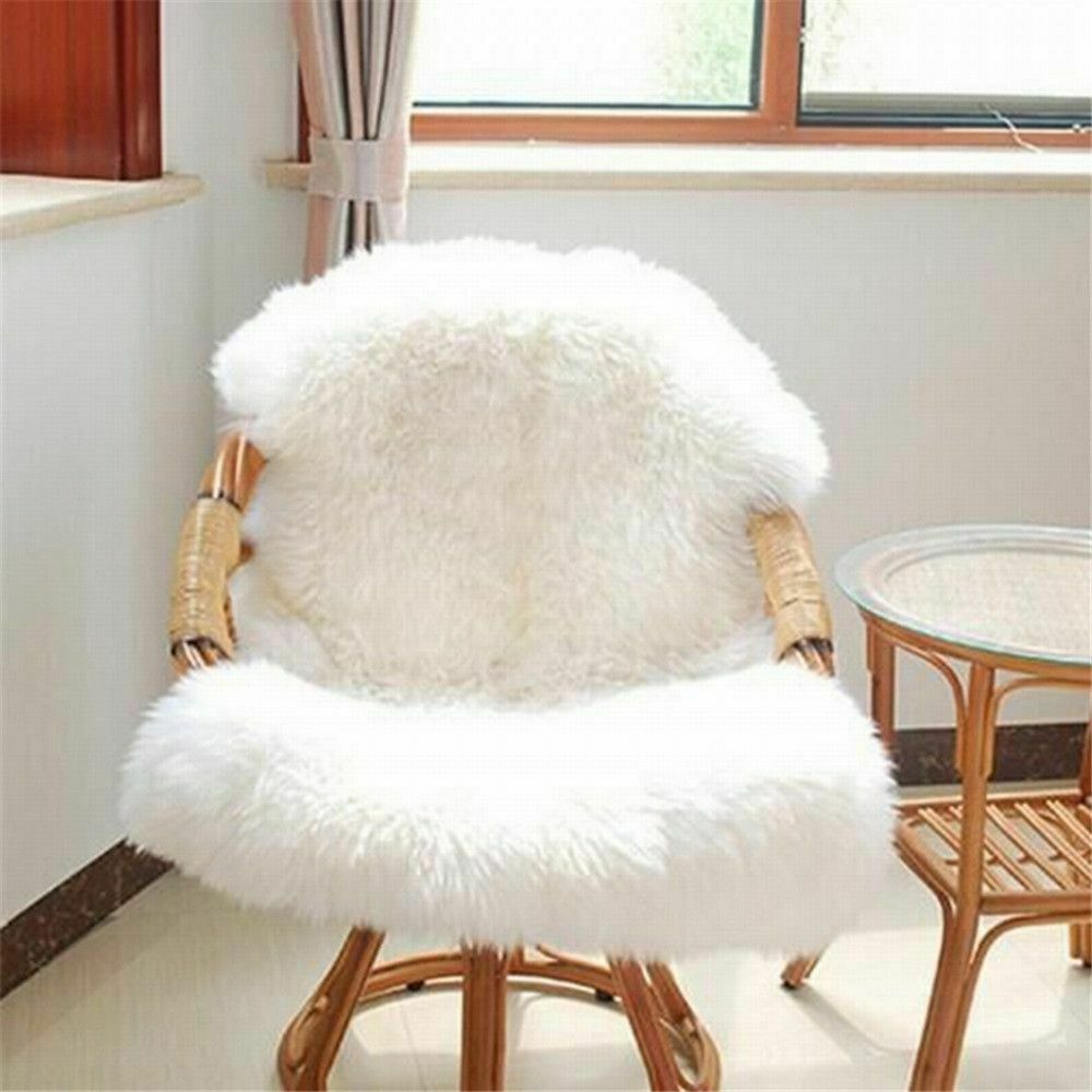 Sofa Cover Living room Artificial Sheepskin Rug Irregular Seat Pad Plush Mat