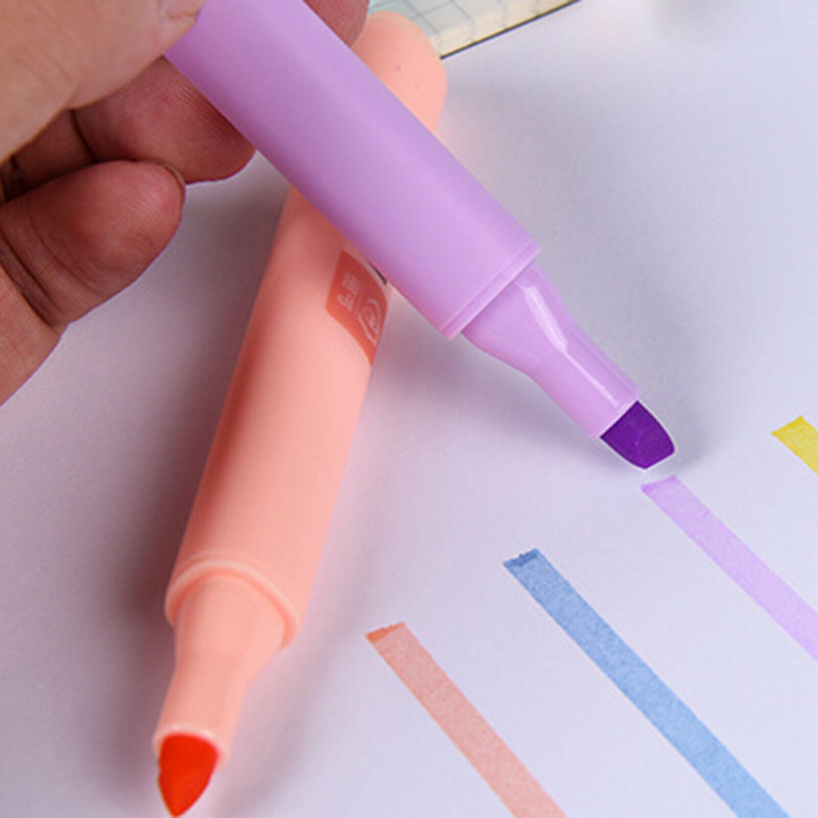 8Pcs Fluorescence Marker Graffiti Drawing Chisel Tip Paint Pens Diary Art