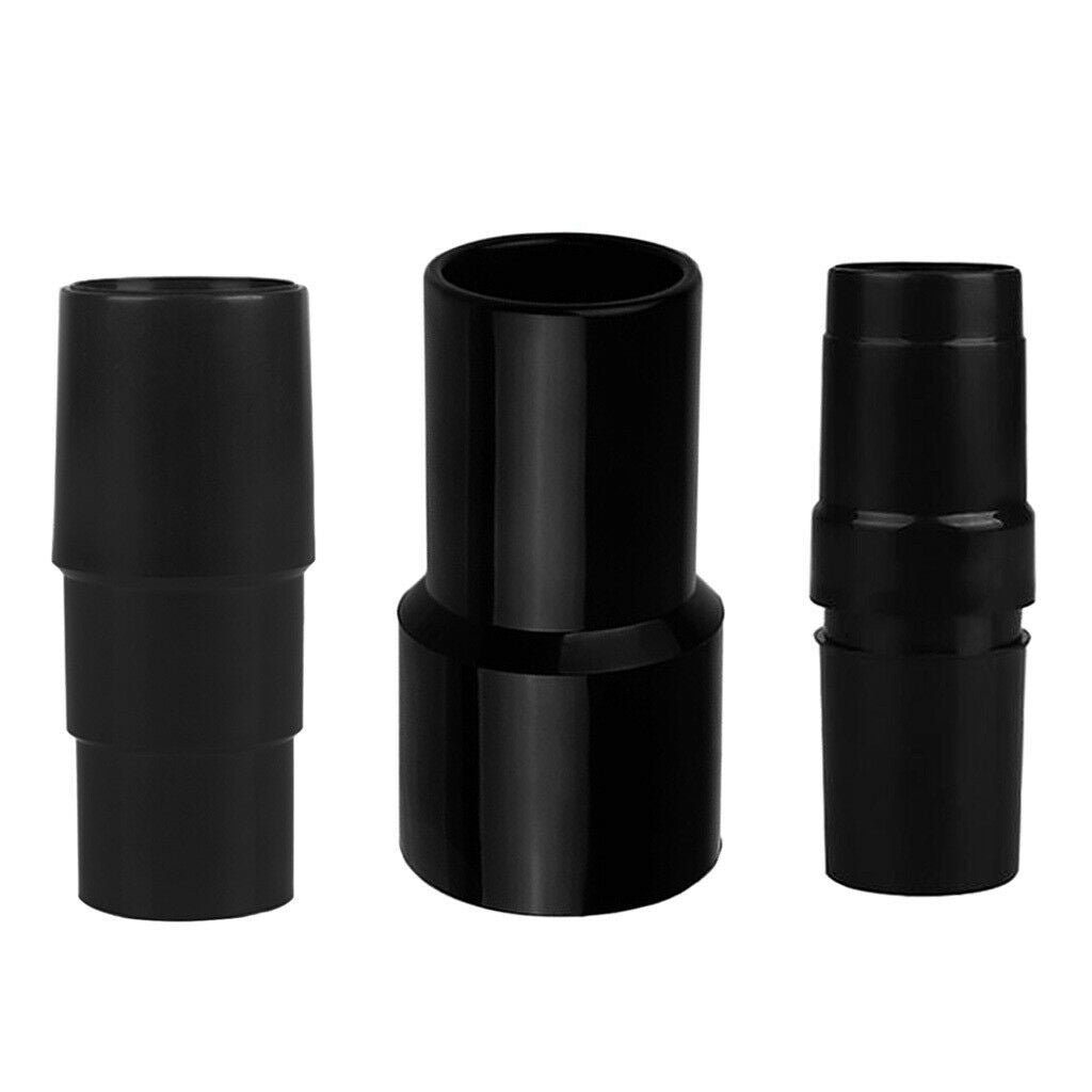 3 Pieces Vacuum Cleaner Spare Parts Dust Extraction Hose Adapter Black