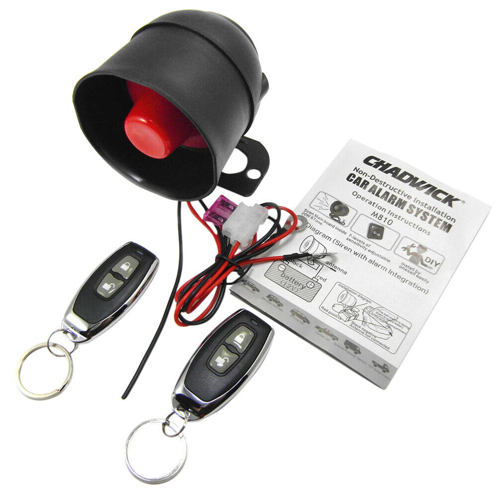 Car Vehicle Burglar Protection System Alarm Security&2 Remote Control Universal