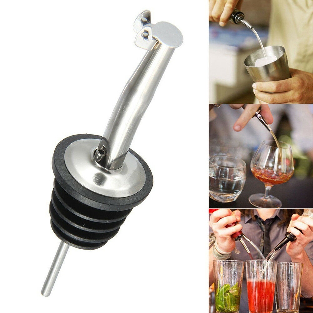 Liquor Pourer Flow Wine Bottle Pour Spout Stopper Stainless Steel Cap 、J .l8