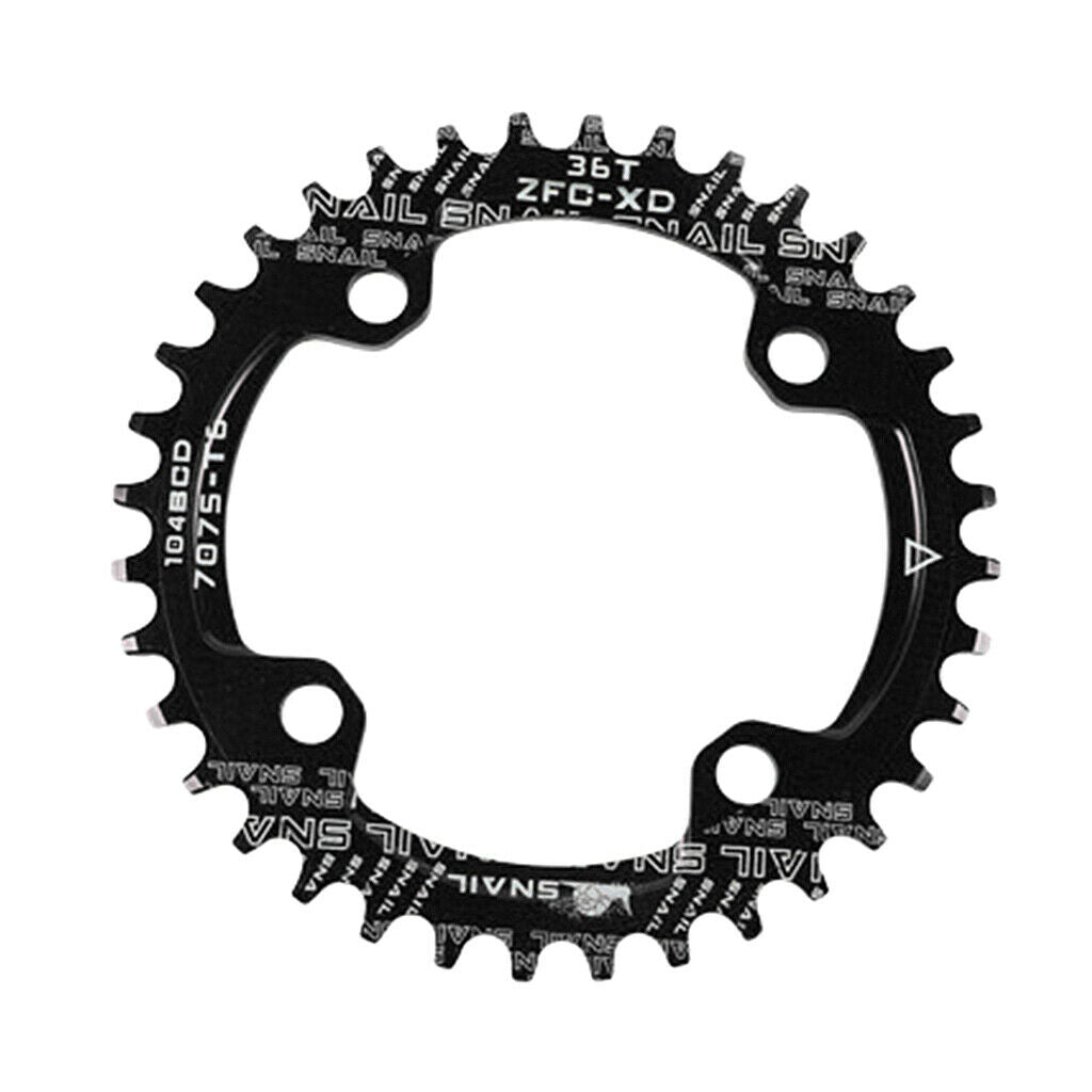 Bike Chainring 104 BCD Single Speed Chain Ring 32T 34T 36T 38T Black 36T