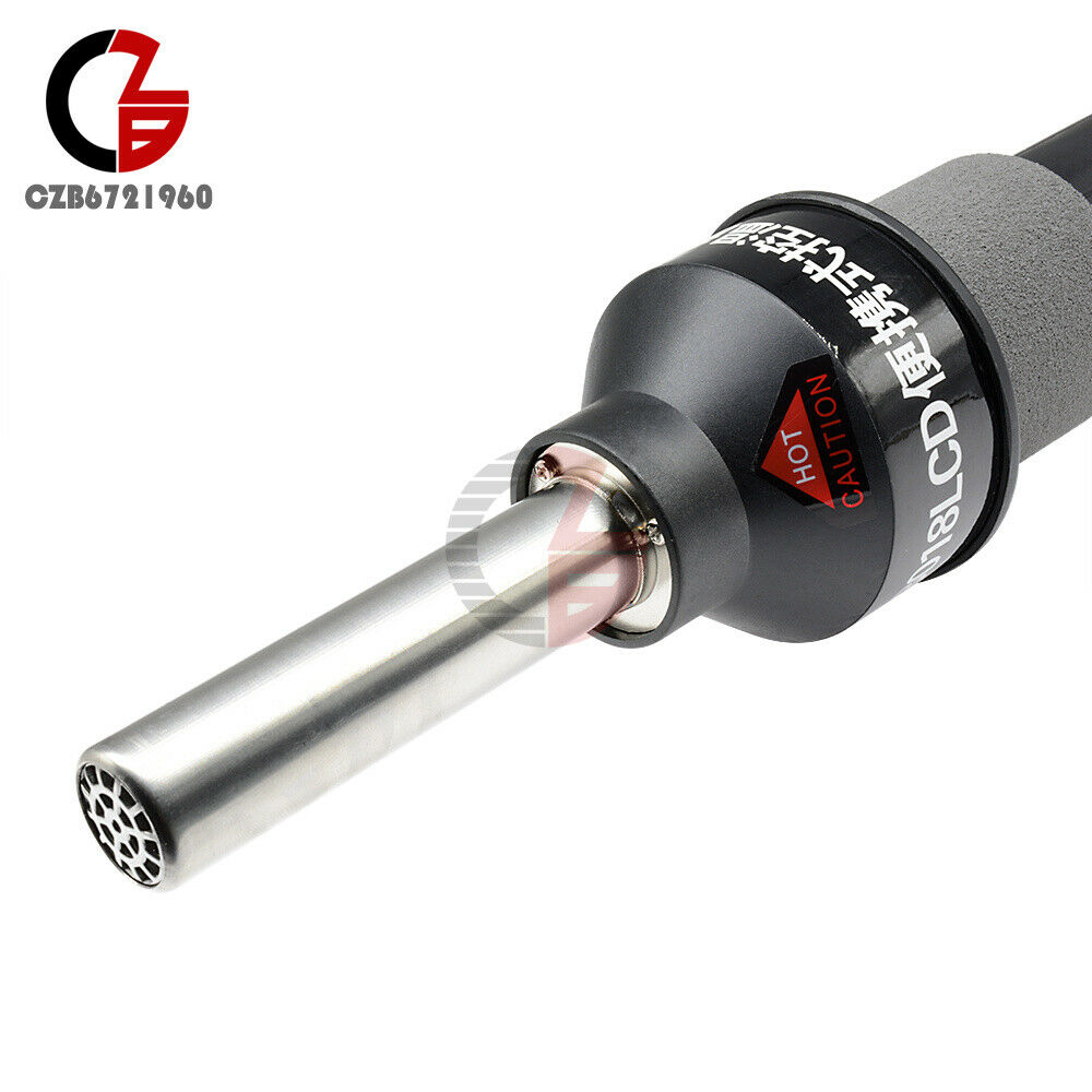 450W 220V Portable Temprature-controlled Hot Air Gun 9 Nozzles Soldering EU Plug