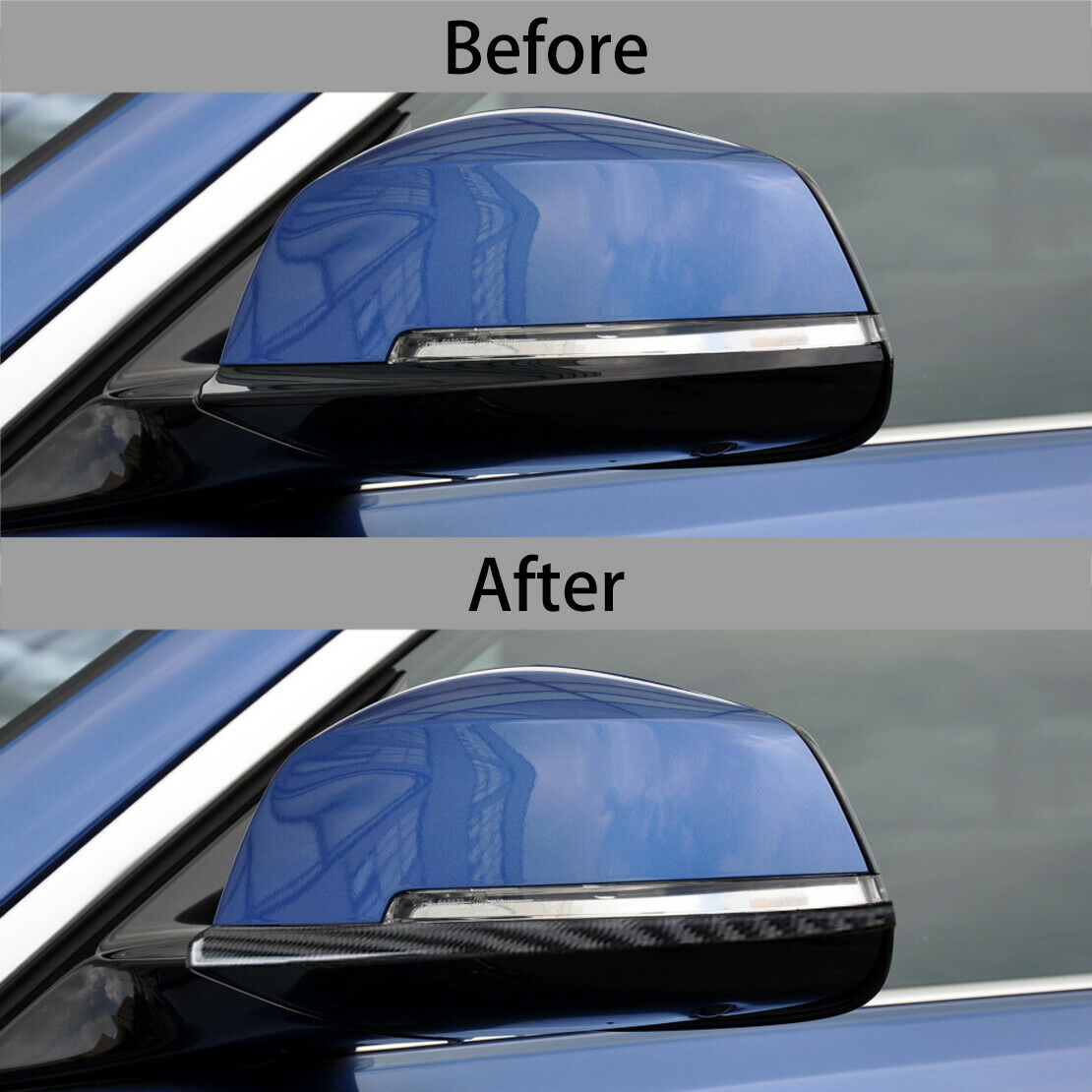 Pair Rearview Side Mirror Stripe Protector Trim fit for BMW 3 4 Series F30 F34
