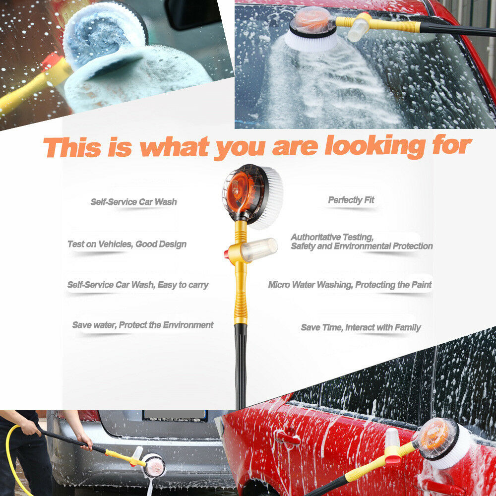 Portable Car Washer Foam Automatic Washing Brush Rotating Brush Auto Clean Tools