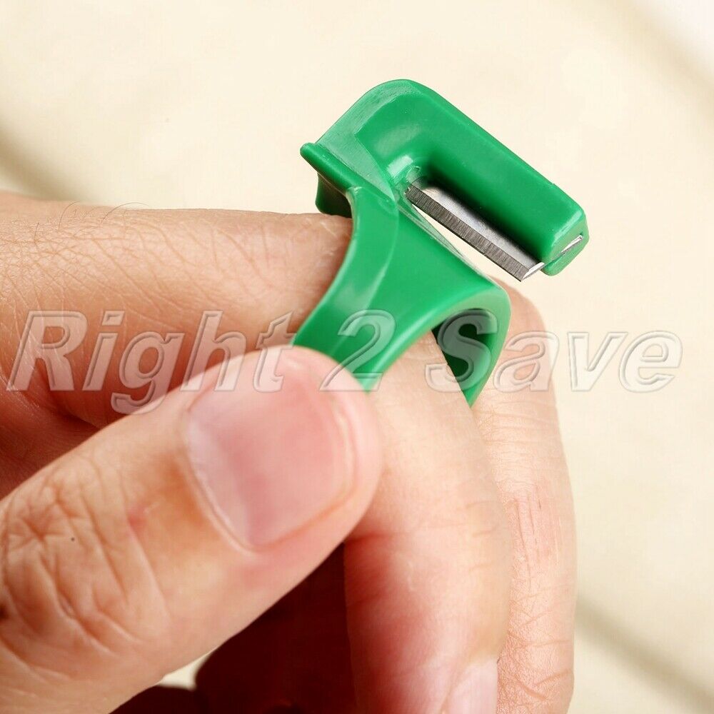 3Pcs ABS Steel Rings Finger Knives Cutter Thimbles Sewing Handmade Craft Tools