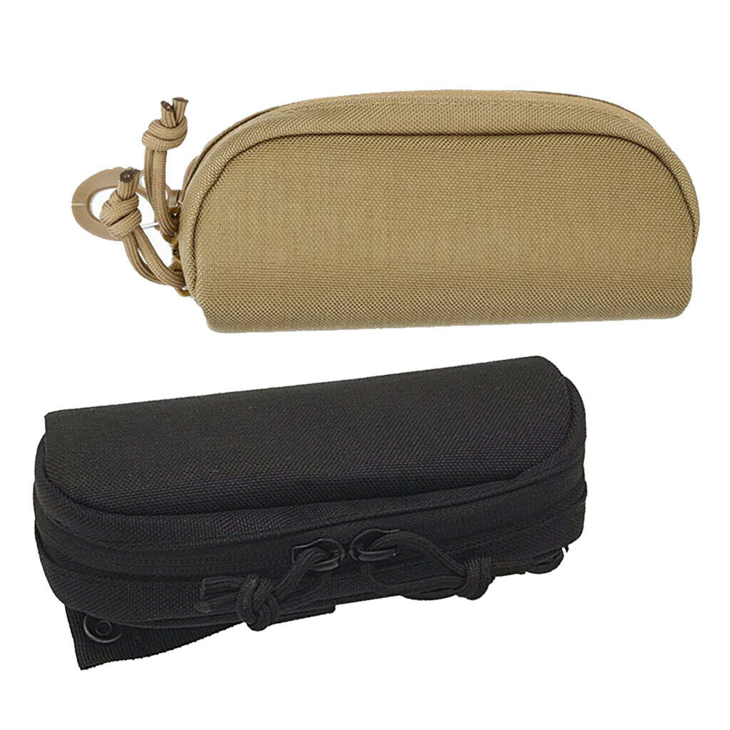 2Pcs Portable Sunglasses Storage Case Zipper Molle Goggle Glasses Bag Nylon
