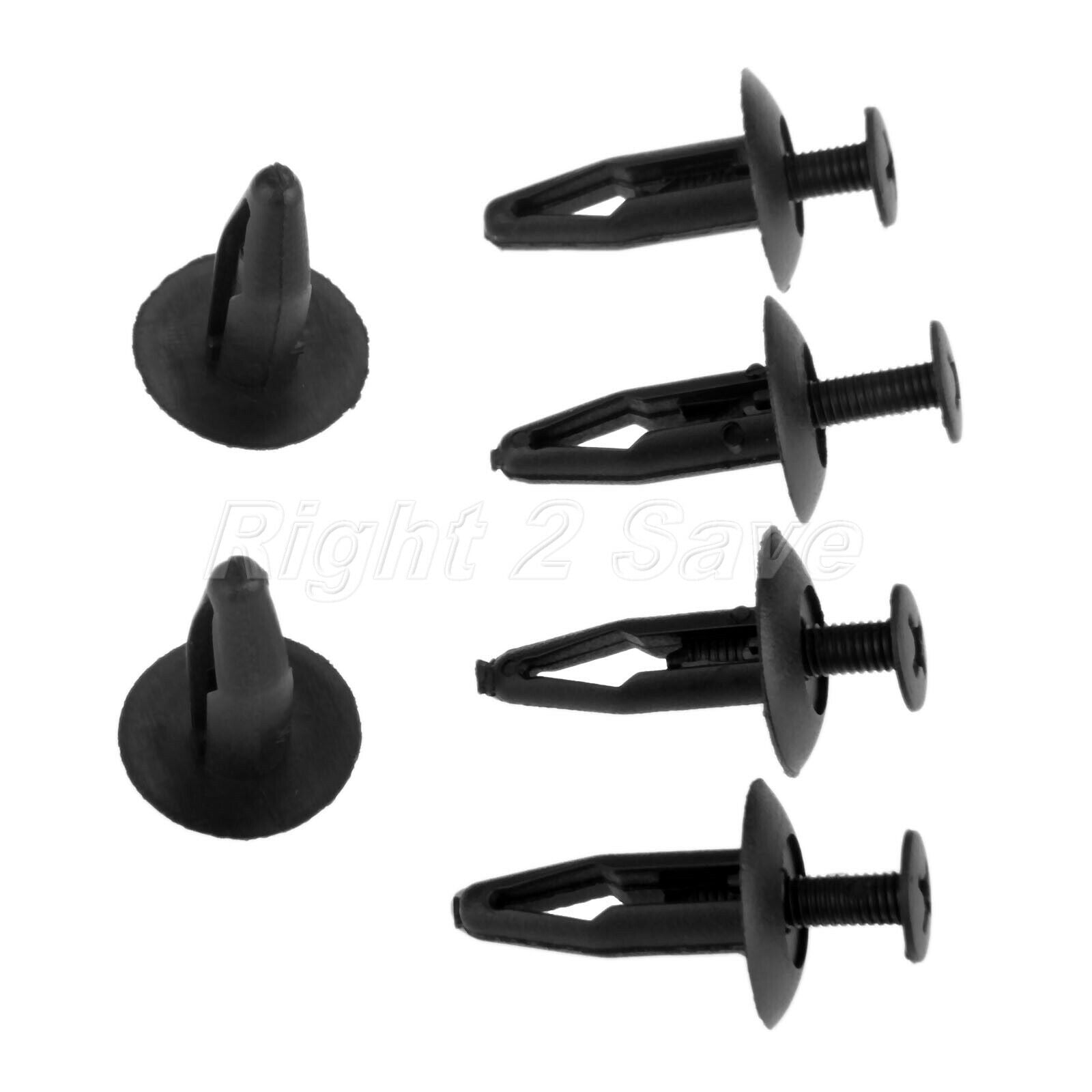 50 X Plastic Car Autto Black Fasteners Rivets trim panels for fender bumper door