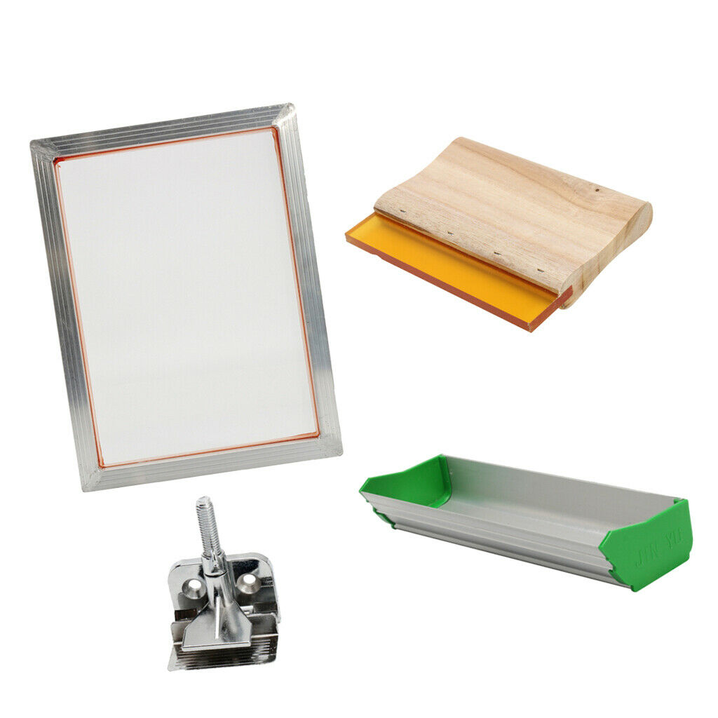Screen Printing Kit(5pcs/set) Aluminum Frame + Hinge Clamp + Emulsion Scoop