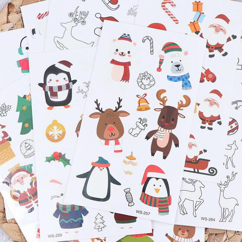 10Pcs Luminous Temporary Tattoo Stickers Christmas Carnival Party DecorationBDD