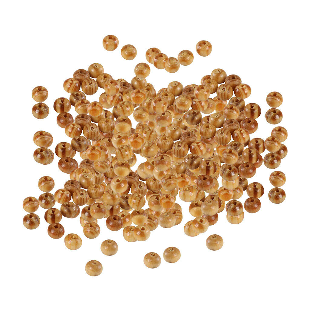 500 Pcs 6mm Natural Round Pine Strips Wooden Spacers Wooden Beads DIY Jewelry